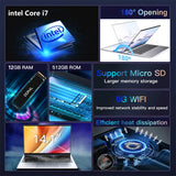 2025 New Laptop Computer Windows 11 12GB RAM 1TB SSD Intel CORE i7 7500U Laptop 14.1" 1920*1080 Resolution Office Study Computer