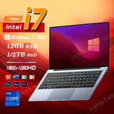 2025 New Laptop Computer Windows 11 12GB RAM 1TB SSD Intel CORE i7 7500U Laptop 14.1" 1920*1080 Resolution Office Study Computer